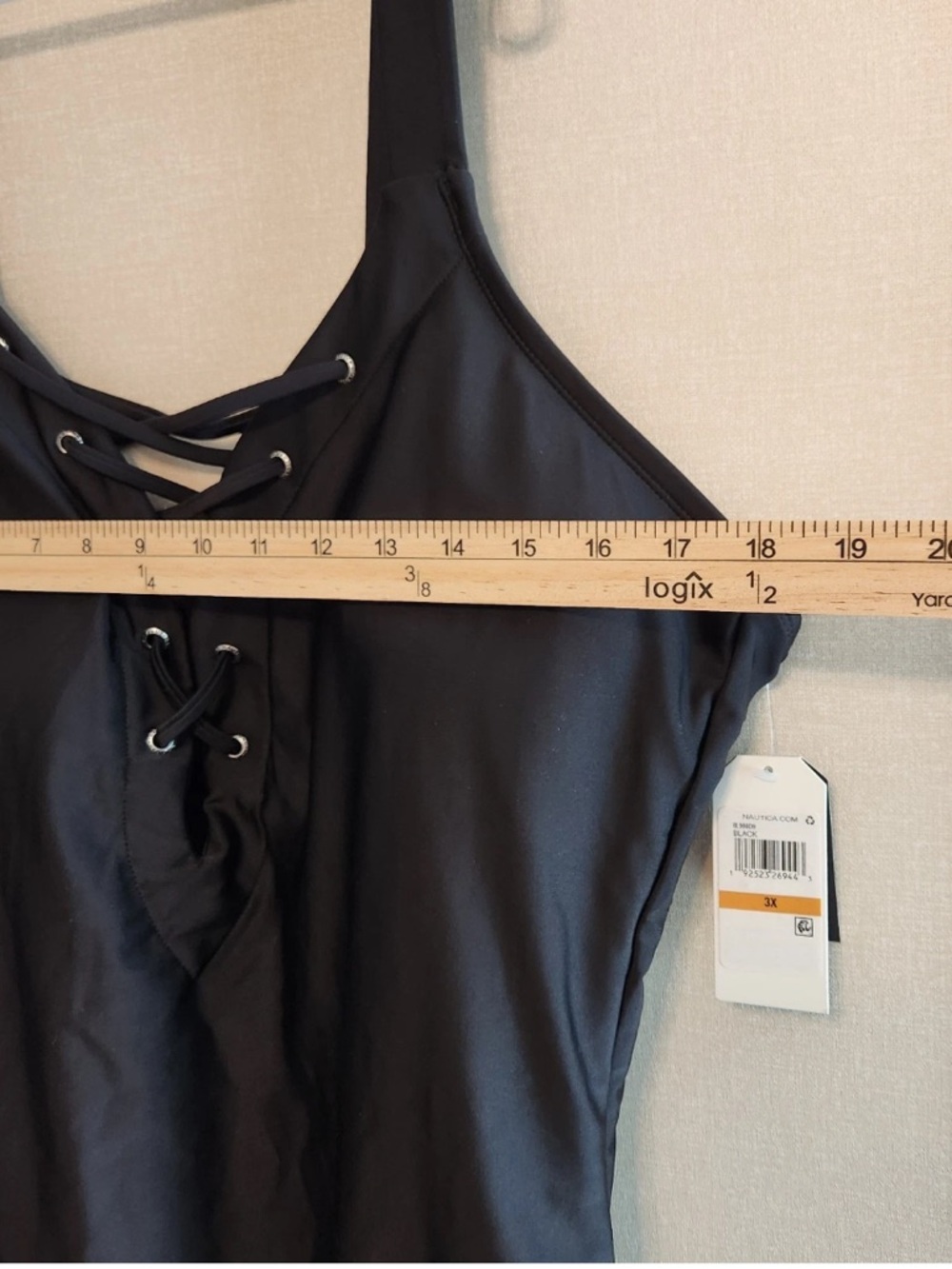 Nautica 3X Black One-Piece Swimsuit - Picture 8 of 12